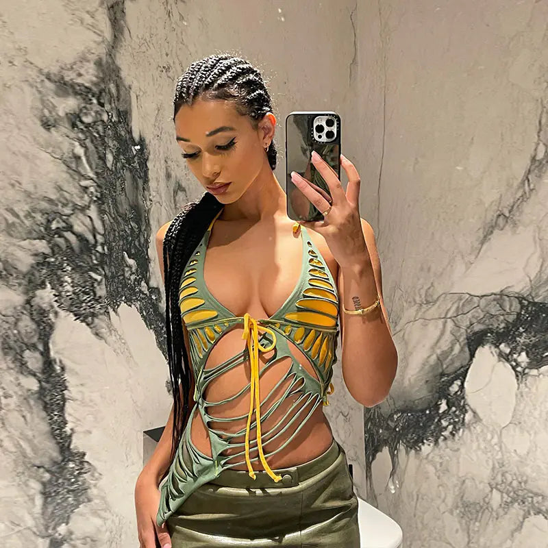 Y23TP034 Summer Women's Sleeveless Backless Top